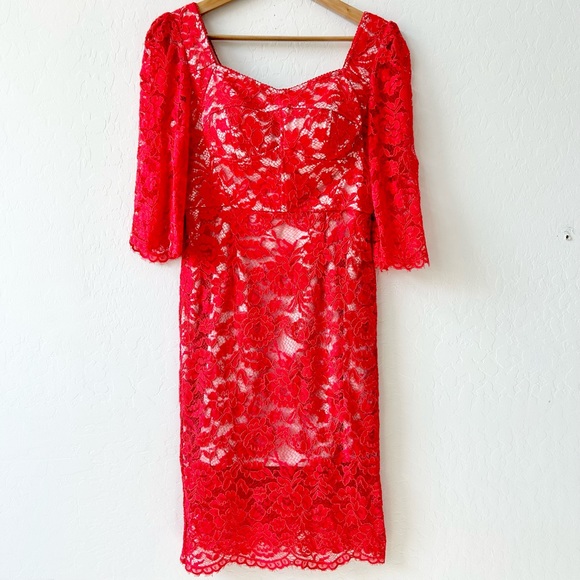 Arrogant Cat London Red Crochet Lace Bodycon Dress, Size 10, Excellent Condition - Picture 12 of 12